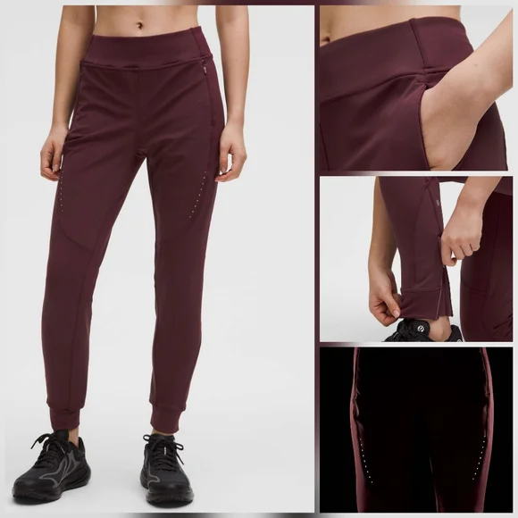 Lululemon Cold Weather Running Jogger Size 8 Garnet - Picture 2 of 10
